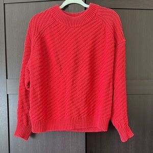 Universal Thread Red Textured Crewneck Sweater